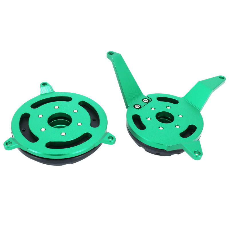 Protection couvre-carter AVOC pour Kawasaki Z900 aluminium anodisé noir-vert (paire) - vue 2