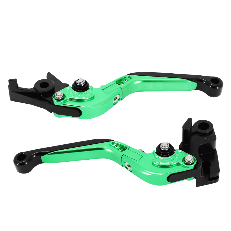 Leviers de frein et embrayage réglables rétractables AVOC CNC vert anodisé Kawasaki Z900 Z650 - vue 2