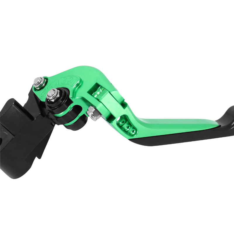 Leviers de frein et embrayage réglables rétractables AVOC CNC vert anodisé Kawasaki Z900 Z650 - vue 3