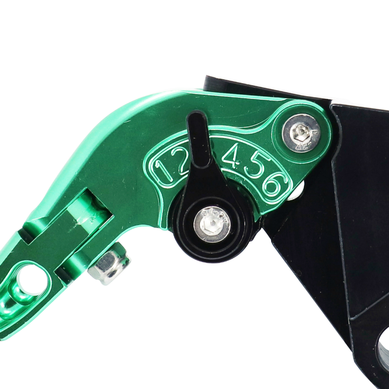 Leviers de frein et embrayage réglables rétractables AVOC CNC vert anodisé Kawasaki Z900 Z650 - vue 4
