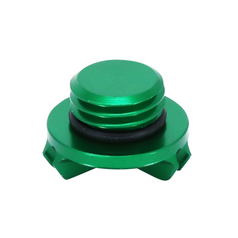 Bouchon de remplissage d'huile AVOC Kawasaki Z900 alu CNC anodisé vert - vue 2