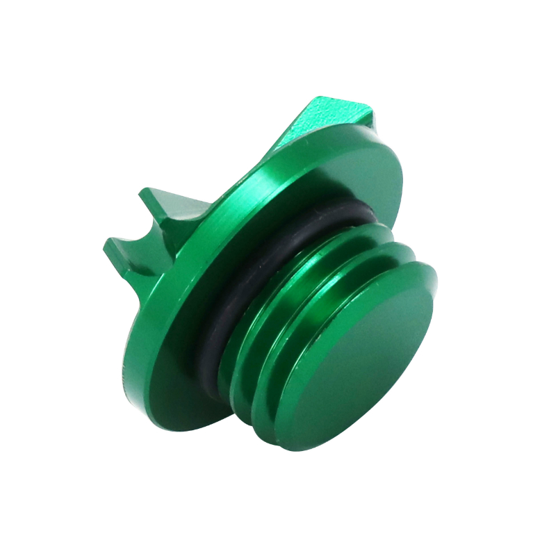 Bouchon de remplissage d'huile AVOC Kawasaki Z900 alu CNC anodisé vert - vue 3