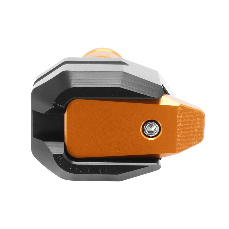 Tampon de protection moto alu CNC anodisé orange-noir Ø8mm AVOC (paire) - vue 2