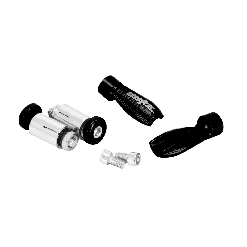 Protection levier de frein-embrayage AVOC KTM 125 Duke aluminium anodisé noir motif paire - vue 2