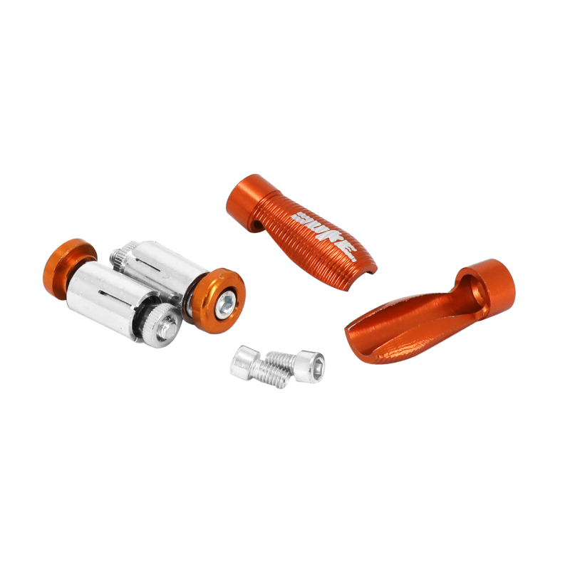 Protection levier frein-embrayage AVOC KTM 125 Duke aluminium anodisé noir-orange (paire) - vue 2
