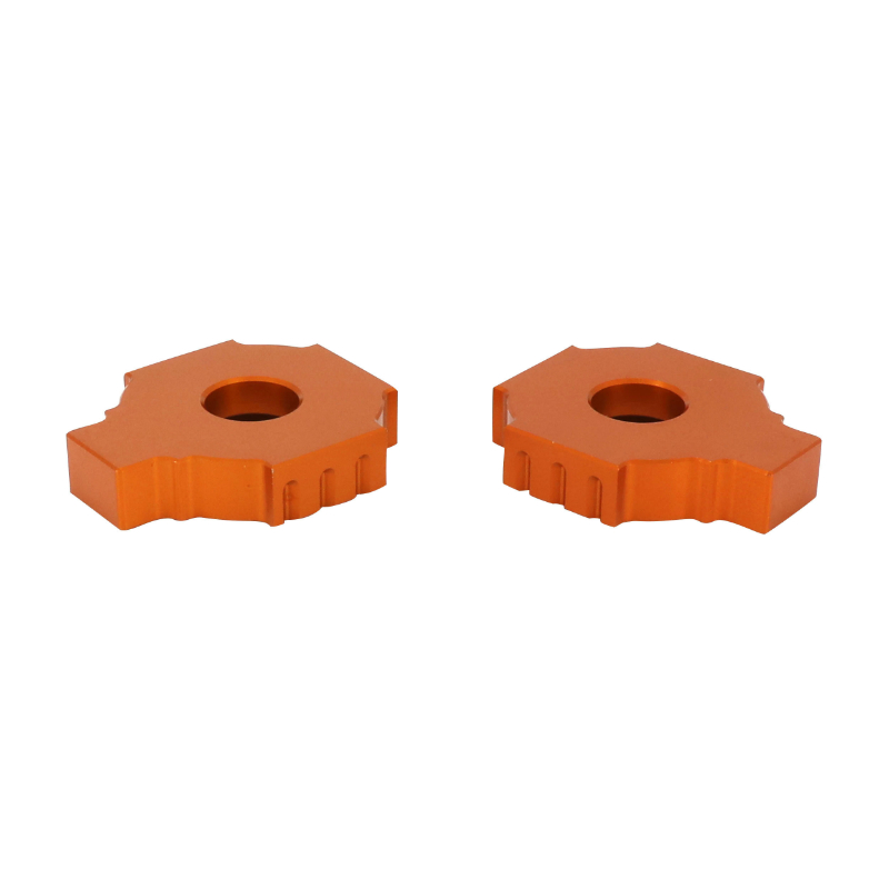 Tendeur-ajusteur de chaîne AVOC KTM 125 Duke alu CNC anodisé orange (paire) - vue 3