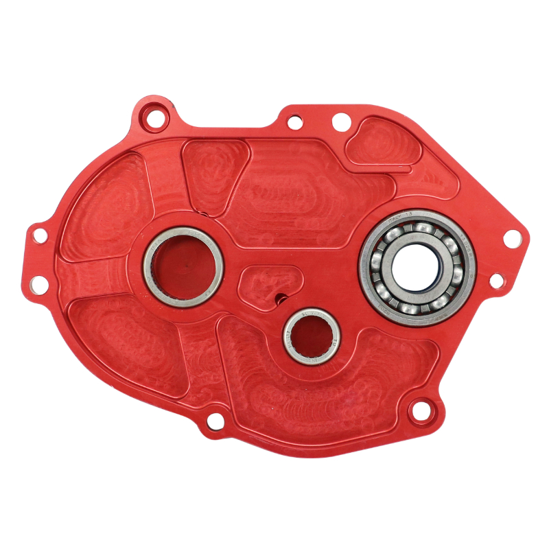 Carter transmission TPR adaptable MBK 50 Booster Stunt Nitro Yamaha 50 BWS Slider Aerox rouge anodisé - vue 2