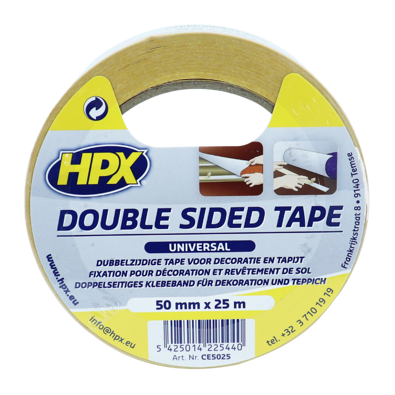 Ruban adhésif double face HPX universel blanc 50 mm x 25 m - vue 2