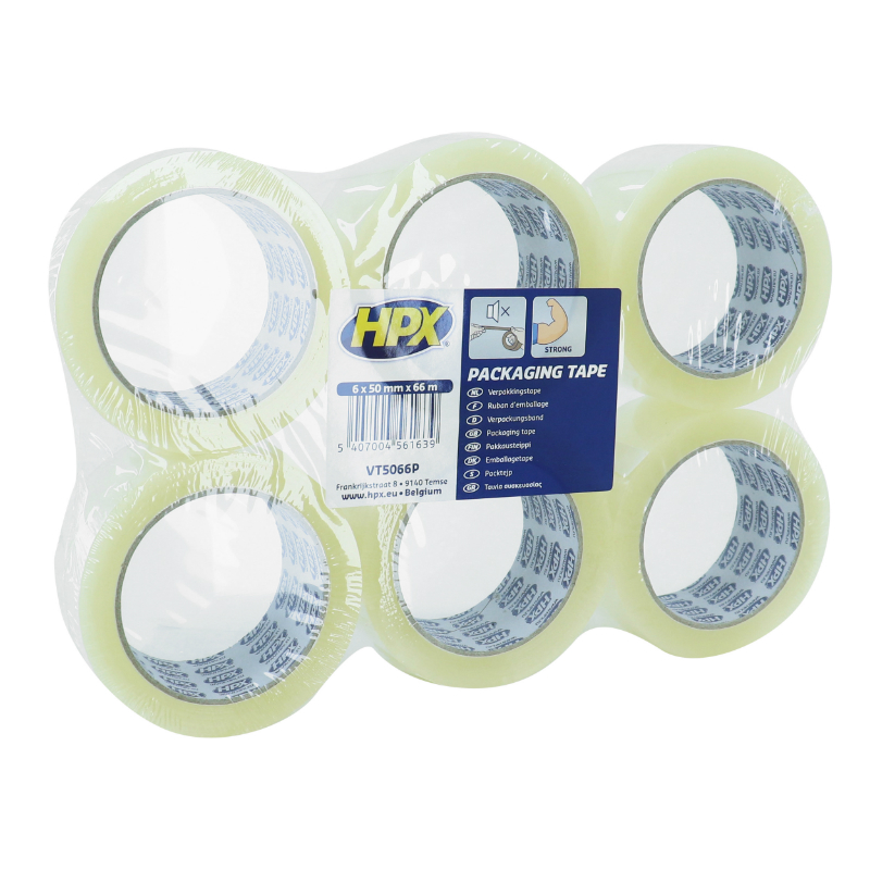 Ruban adhésif HPX emballage transparent 50 mm x 66 m - Pack de 6 rouleaux - vue 2