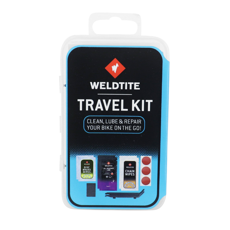 Kit reparation chambre a air - entretien Weldtite avec rustines et demontes pneu, 2 sachets 5ML lubrifiants teflon, 2 lingettes nettoyants chaine et 2 lingettes nettoyants disque - vue 2