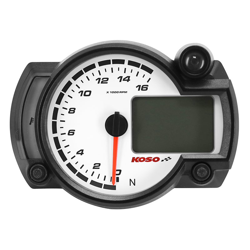 Compte tours Koso RX2NR noir 0 a 16 000 TRS + thermometre et shiftlight (100,7X135,7X52MM) - vue 2