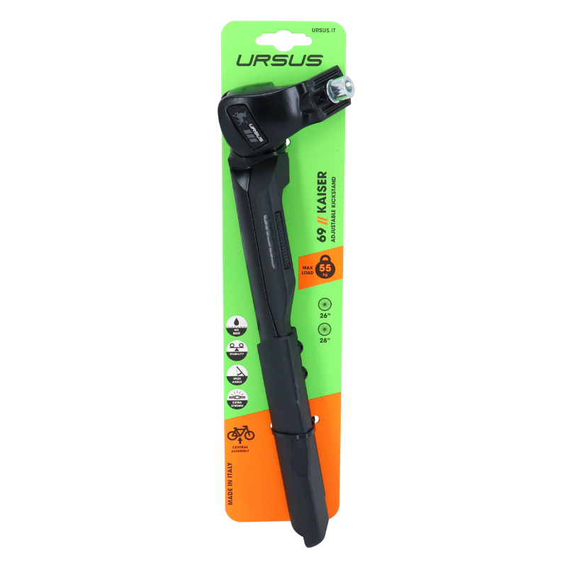 Bequille velo laterale Ursus kaiser noir 26-28" renforce - support 55KGS (livre sur carte) - vue 3