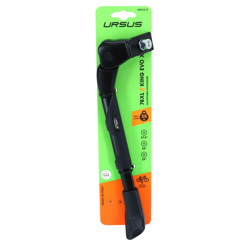Bequille velo laterale Ursus king evo XL noir 27.5-29" reglable renforce - support 35KGS (livre sur carte) - vue 3