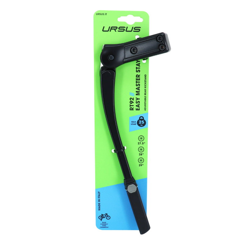 Bequille velo laterale arriere Ursus easy master 27.5-29'' reglable fixation base par 1-2 collier (355MM) - supporte 25KGS (livre sur carte) - vue 3