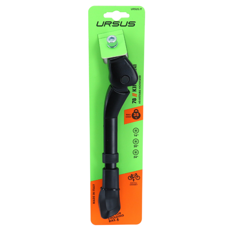 Bequille velo laterale Ursus king mini noir 16-20-24" renforce reglable - support 35KGS (livre sur carte) - vue 3
