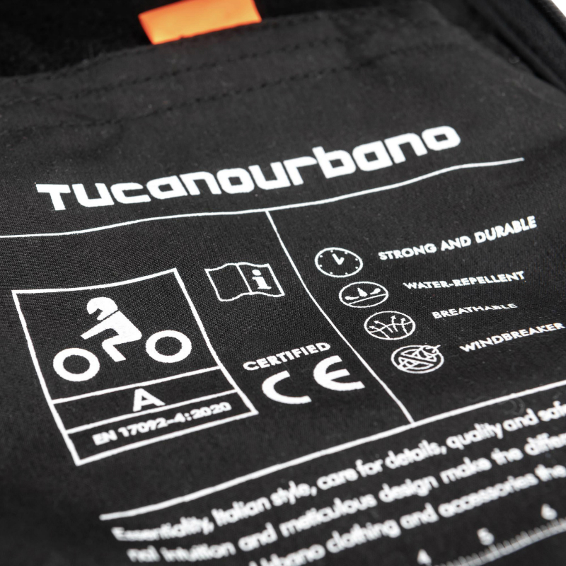 Blouson moto printemps-ete femme tucano ovetta ce noir respirant, deperlant, coupe-vent T36 (s) certifie ce-classe a (selon la directive en17092-2020) - vue 8