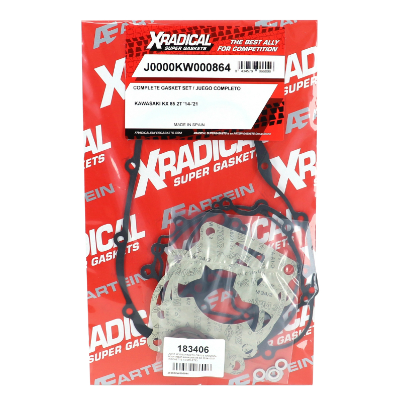 Joint moteur moto-cross adaptable Kawasaki 85 KX 2014-2021 pochette complète Xradical - vue 2