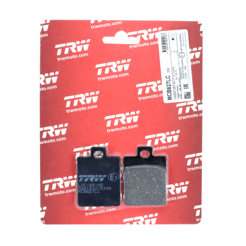 Plaquette de frein Trw pour piaggio 50 zip 2T-4T 2006+ av, liberty 2T 1997+ av, liberty 4T 2000+ av, vespa LX 2T-4T 2005+ av, zip 1996+1999 av, MP3 125-250-300-400 av (MCB827 LC) - vue 2