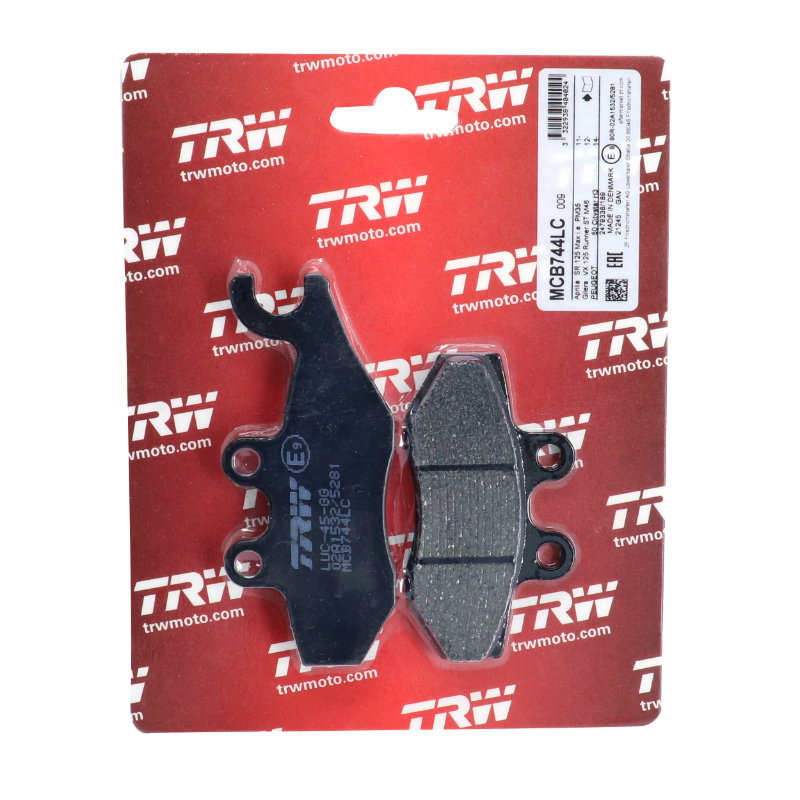 Plaquette de frein TRW MCB744 LC Aprilia 50 Sport City One 125 SR Max Peugeot 50 Citystar Piaggio 125 Beverly 250-500 MP3 125 X-Evo - vue 2