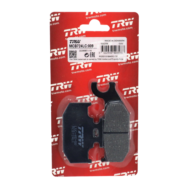 Plaquette de frein TRW MCB724 LC pour Suzuki 125 Burgman 2007+ et 125 Sixteen 2008-2011 arrière - vue 2