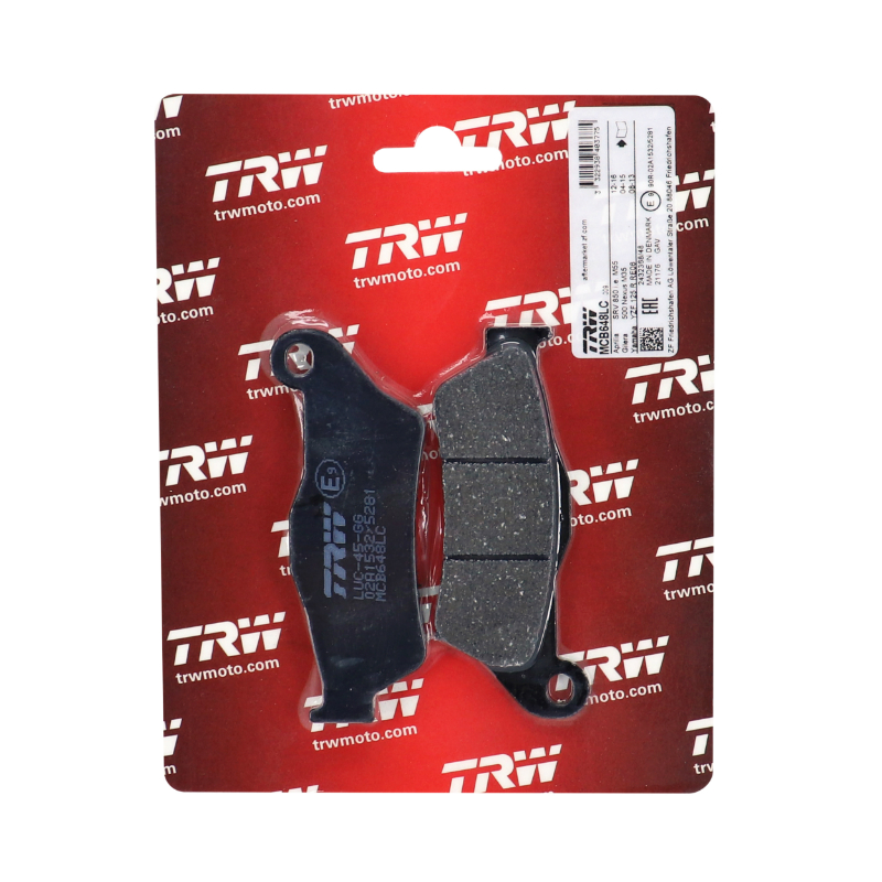 Plaquette de frein Trw pour yamaha 125 XMAX 2006+2009 av, 250 XMAX 2006+2009 av - MBK 125 skycruiser 2006+2009 av (MCB648 LC) - vue 2