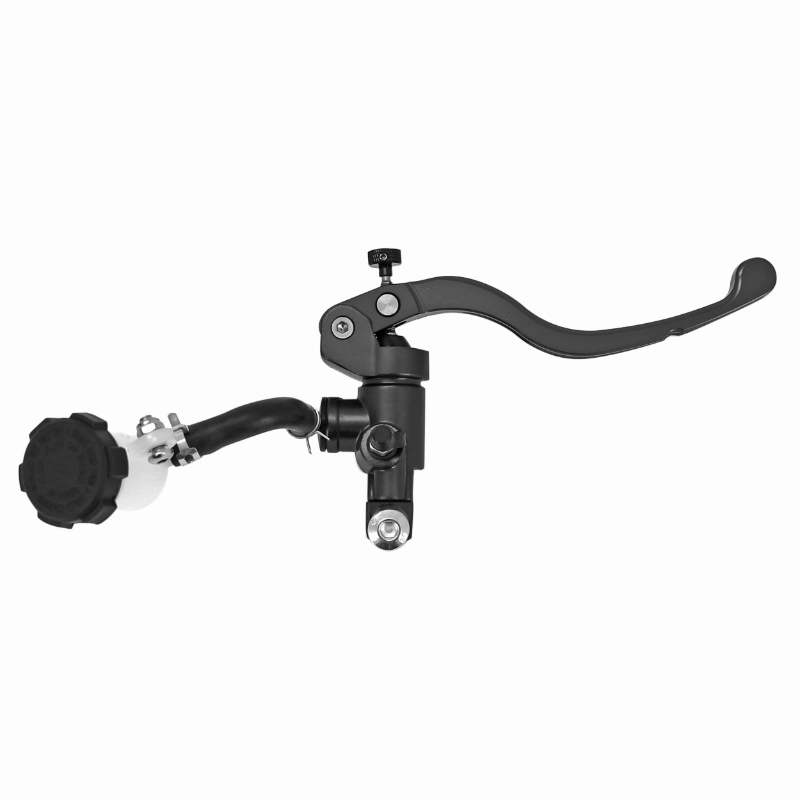 Maître-cylindre de frein P2R 50 cc boîte radiale adaptable Derbi-Rieju-Beta aluminium anodisé noir avec bocal - vue 2