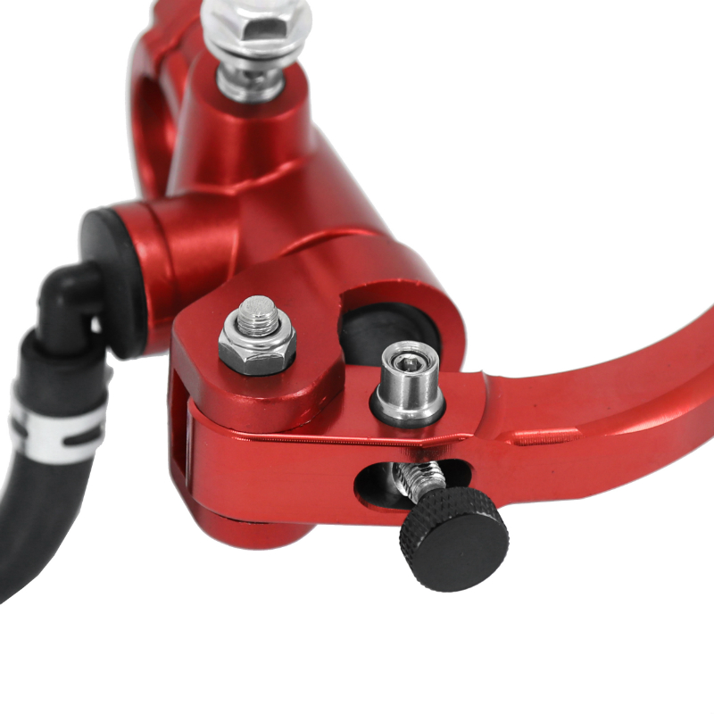 Maître-cylindre de frein 50 cc radial adaptable Derbi Rieju Beta aluminium CNC anodisé rouge P2R - vue 4