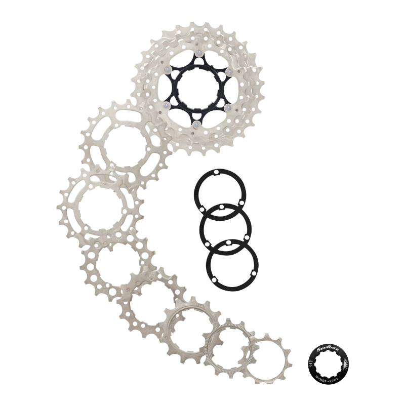 Cassette Sunrace RS1 10 vitesses 11-25 Shimano 105 argentée métallisée - vue 3