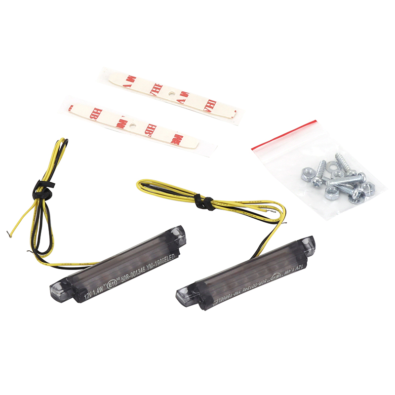 Clignotant universel Replay barrette 8 LEDs base ABS fumé-noir (L 59 mm - H 9 mm - l 10 mm) homologué CE (paire) - vue 2