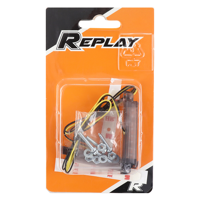 Clignotant universel Replay barrette 8 LEDs base ABS fumé-noir (L 59 mm - H 9 mm - l 10 mm) homologué CE (paire) - vue 3