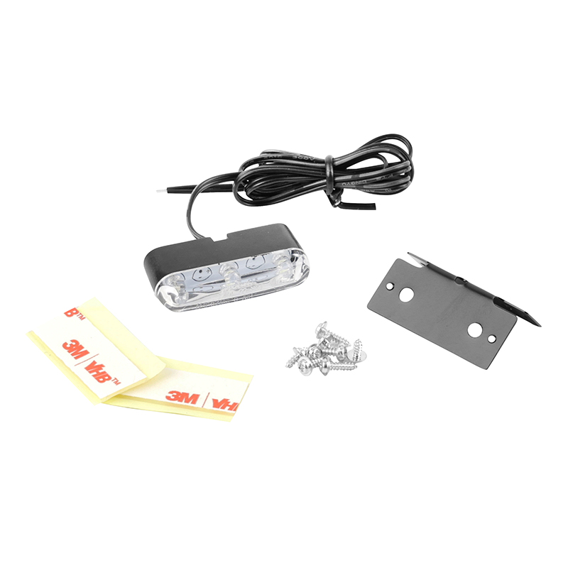 Eclairage de plaque immatriculation Replay mini 3 leds transparent-noir avec equerre de fixation (l 40MM - h 10MM - l 18MM) (homologue ce) - vue 4