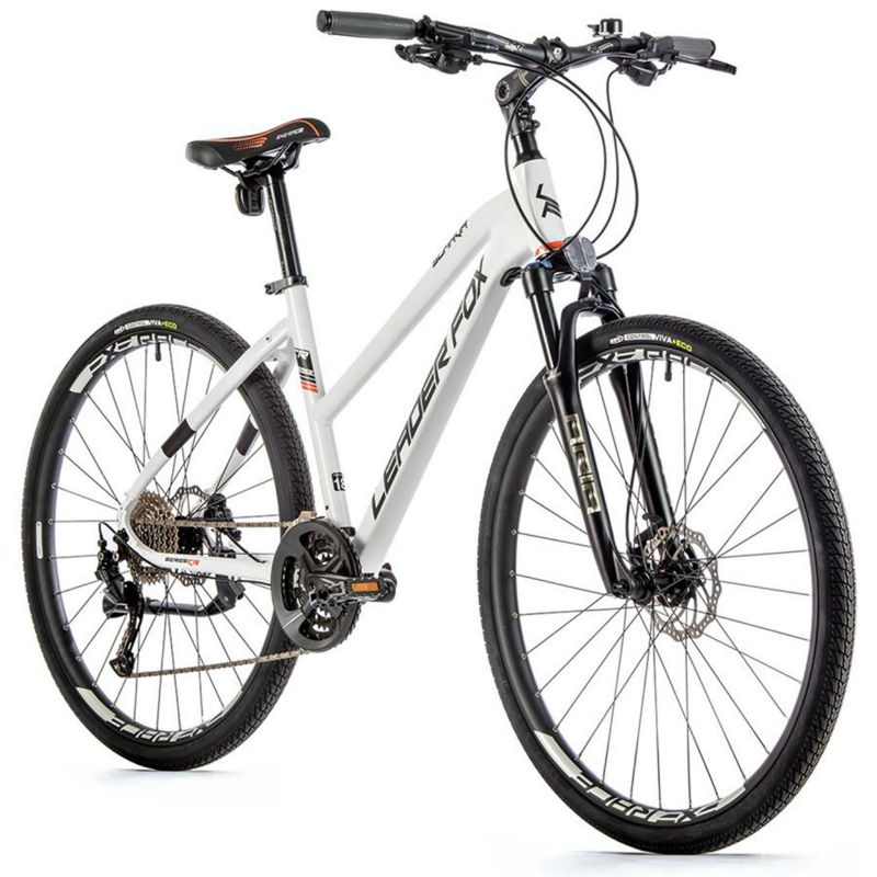 Vélo VTC 28 Leader Fox Sumava femme blanc mat 9V cadre 20 pouces