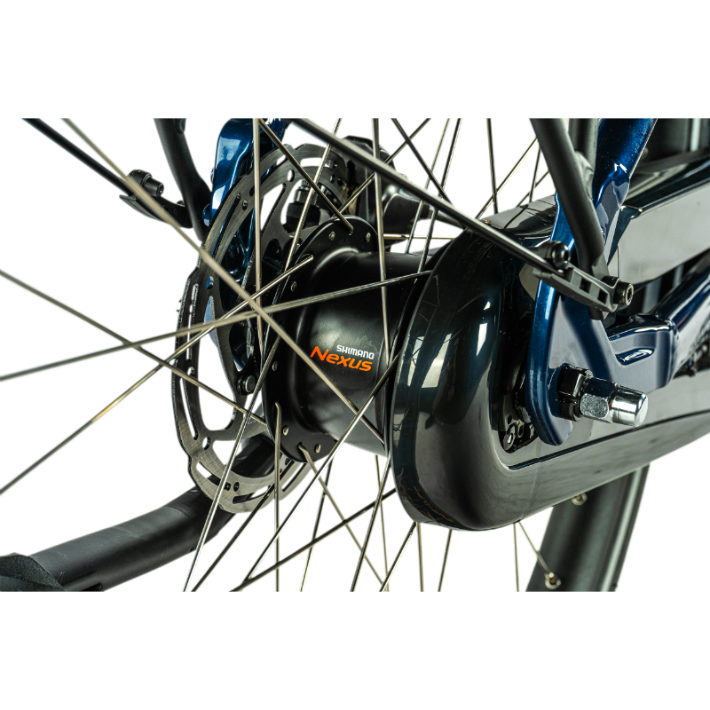 Velo electrique-vae city 28 Leader Fox neba mixte bleu tigre 8V shimano nexus moteur central bafang M420 36V 80NM batterie 15AH (18'' - H46CM - taille m - pour adulte de 168CM à 178CM) - vue 3