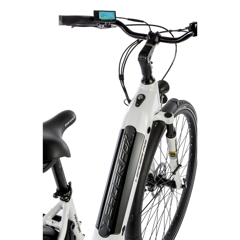 Velo electrique-vae city 28 Leader Fox induktora mixte blanc 7V moteur roue ar bafang 36V 45NM batterie 15AH (18'' - H46CM - taille m - pour adulte de 168CM à 178CM) - vue 2