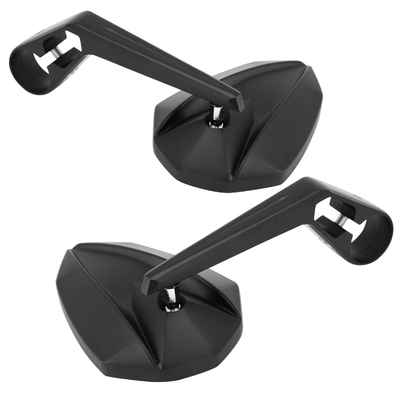 Rétroviseur moto AVOC Nebraska embout de guidon aluminium noir adaptateur plastique 7-8" ou 1" paire homologué CE - vue 3