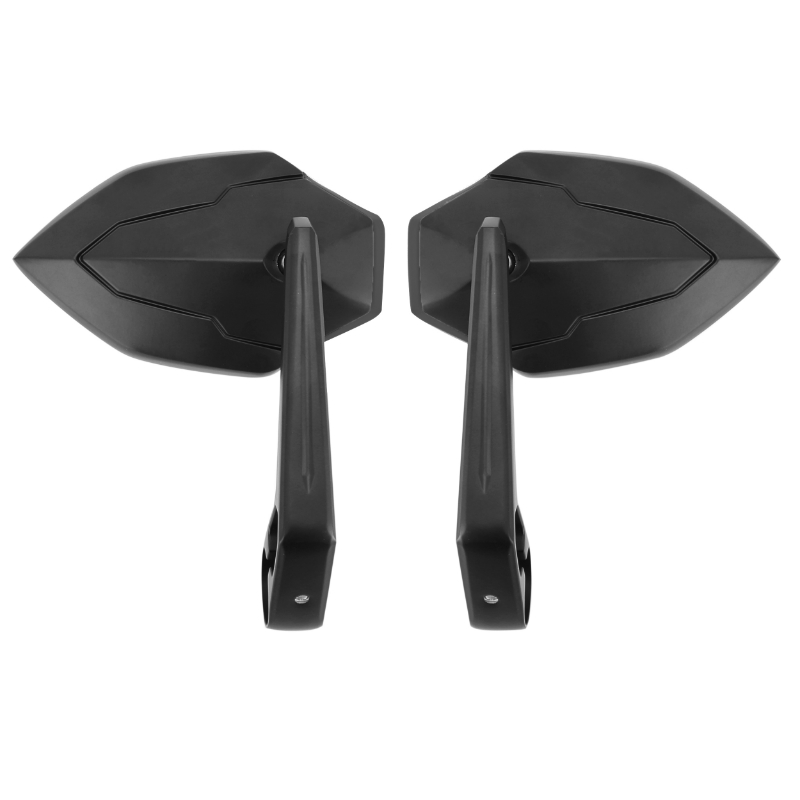 Rétroviseur moto AVOC Ohio embout de guidon aluminium noir avec adaptateur plastique pour embout 7-8" ou 1" (paire) homologué CE - vue 2