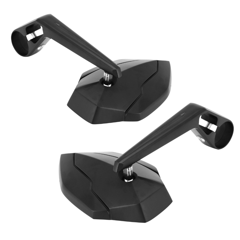 Rétroviseur moto AVOC Ohio embout de guidon aluminium noir avec adaptateur plastique pour embout 7-8" ou 1" (paire) homologué CE - vue 3