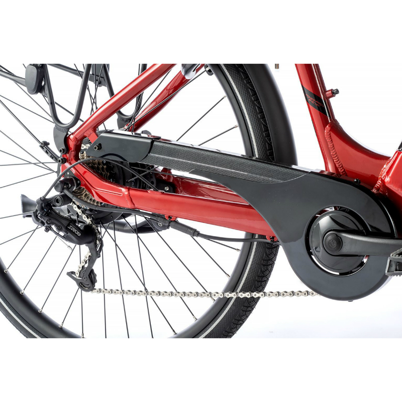 Velo electrique-vae city 28 Leader Fox nara mixte rouge 7V moteur roue ar bafang 36V 45NM batterie 15AH (16,5'' - H43CM - taille s - pour adulte de 158CM à 168CM) - vue 2