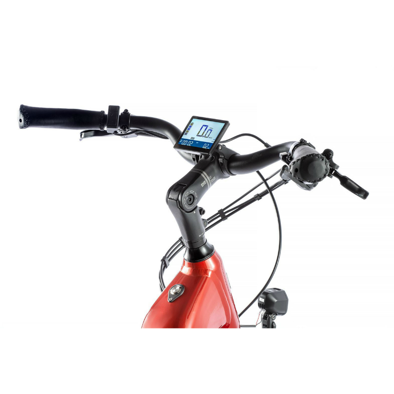 Velo electrique-vae city 28 Leader Fox nara mixte rouge 7V moteur roue ar bafang 36V 45NM batterie 15AH (16,5'' - H43CM - taille s - pour adulte de 158CM à 168CM) - vue 3