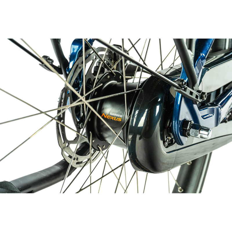 Velo electrique-vae city 28 Leader Fox neba mixte bleu tigre 8V shimano nexus moteur central bafang M420 36V 80NM batterie 15AH (16,5'' - H43CM - taille s - pour adulte de 158CM à 168CM) - vue 3