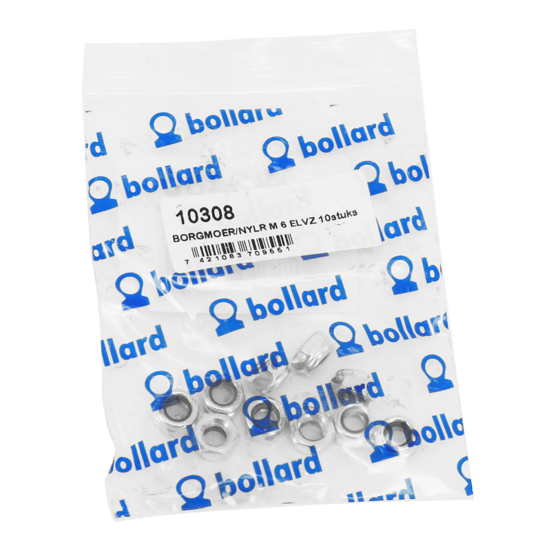 Écrou 6 pans nylstop-frein M6 acier zingué (lot de 10) Sélection P2R - vue 2