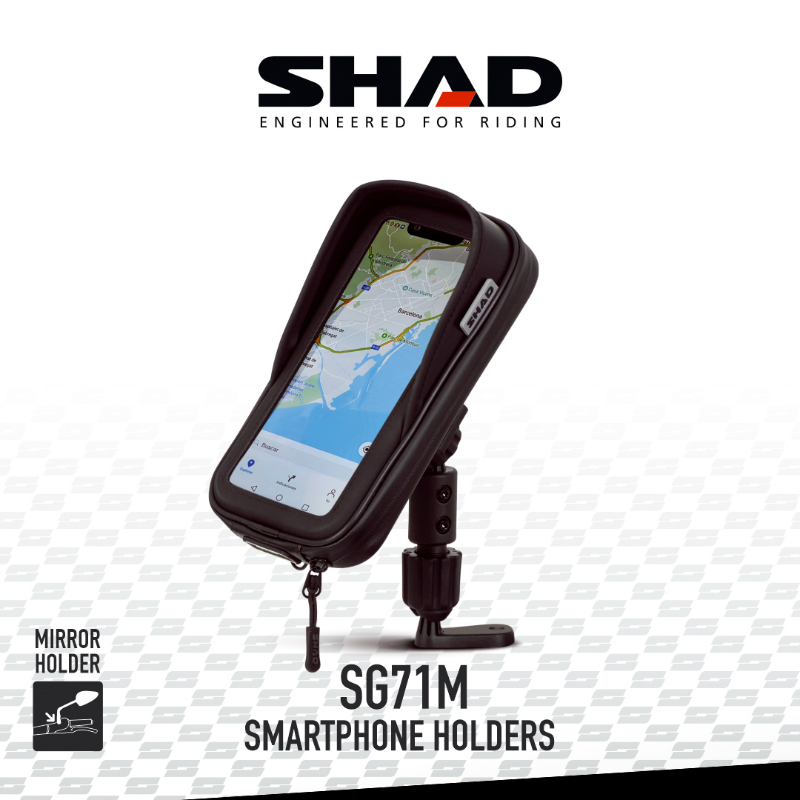 Support smartphone-telephone-gps Shad fixation sur retroviseur (pour telephone 180X90MM) (X0SG71M) - vue 2