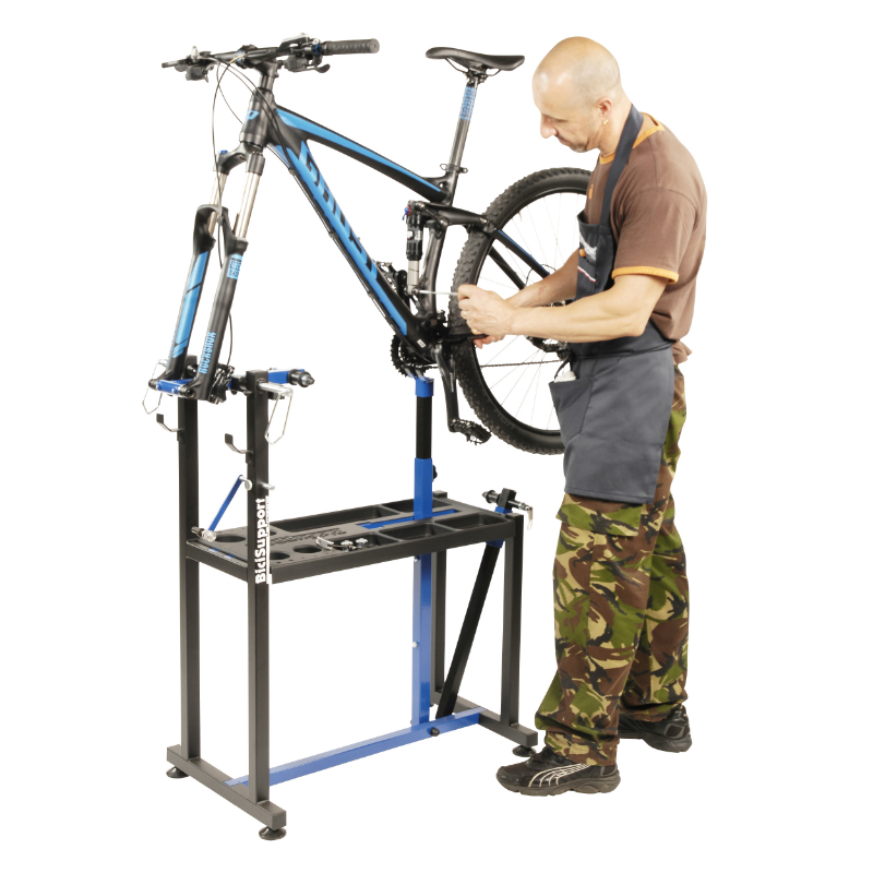 Pied de montage réparation vélo BICISUPPORT h 98 cm 46x88 cm avec adaptateur - vue 5