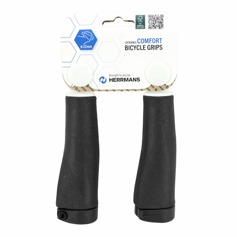 Poignées ergonomiques HERRMANS City Grip Clik noir L123 mm serrage lock (paire) - vue 2