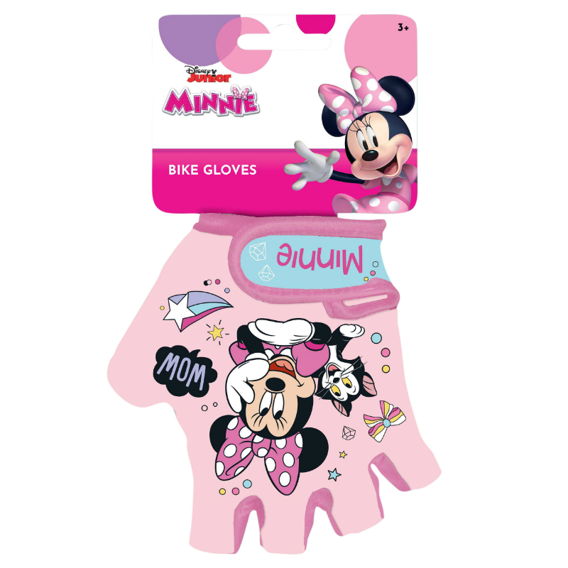 Gants vélo court enfant Disney Minnie rose clair - vue 2