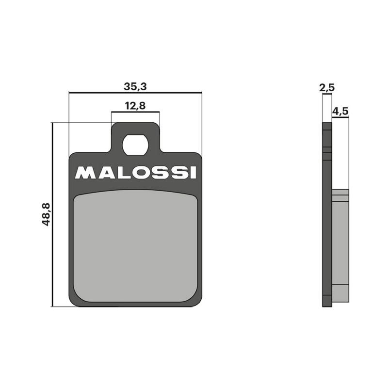 Plaquette de frein Malossi sport pour Piaggio MP3 125-250-400, Liberty 50-125, Zip 2T-4T, Vespa Primavera iGet 2018+, Peugeot Tweet 125 Euro 3 (6215006) - vue 2