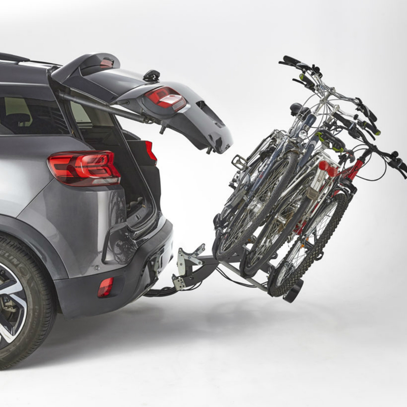 Porte velo plateforme Mottez diane inclinable pour 3 velos musculaire ou 2 velos electriques fixation rapide sur l'attelage -fabrication francaise homologue ce - charge maxi 45KGS (offre speciale) - vue 3