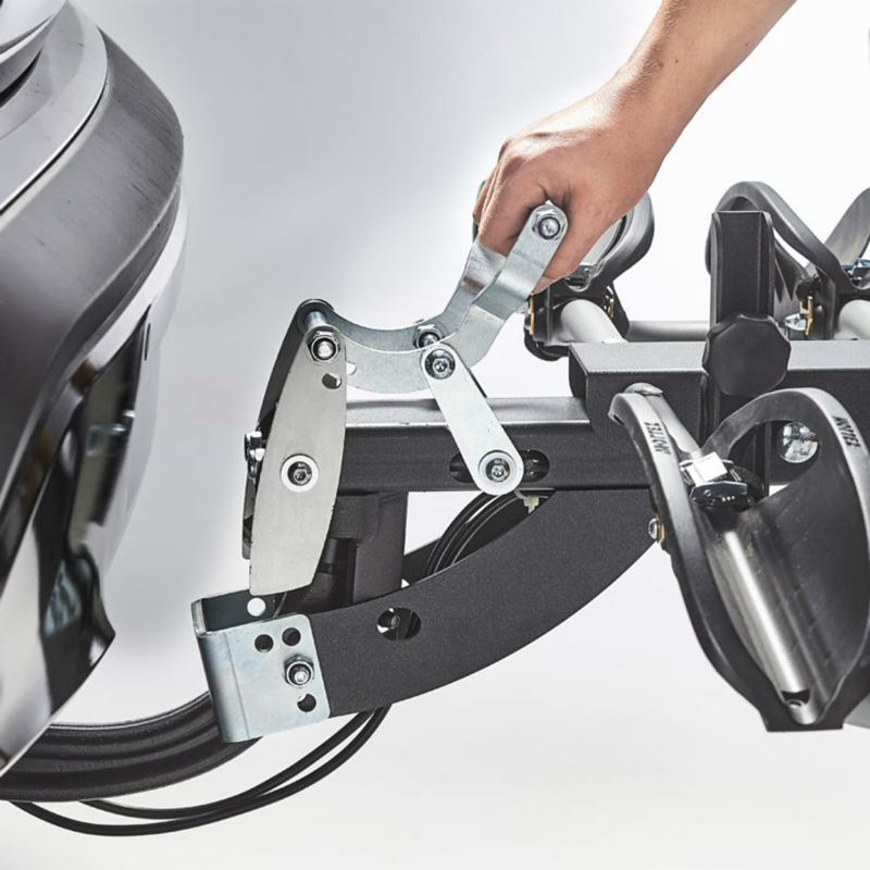 Porte velo plateforme Mottez diane inclinable pour 3 velos musculaire ou 2 velos electriques fixation rapide sur l'attelage -fabrication francaise homologue ce - charge maxi 45KGS (offre speciale) - vue 5