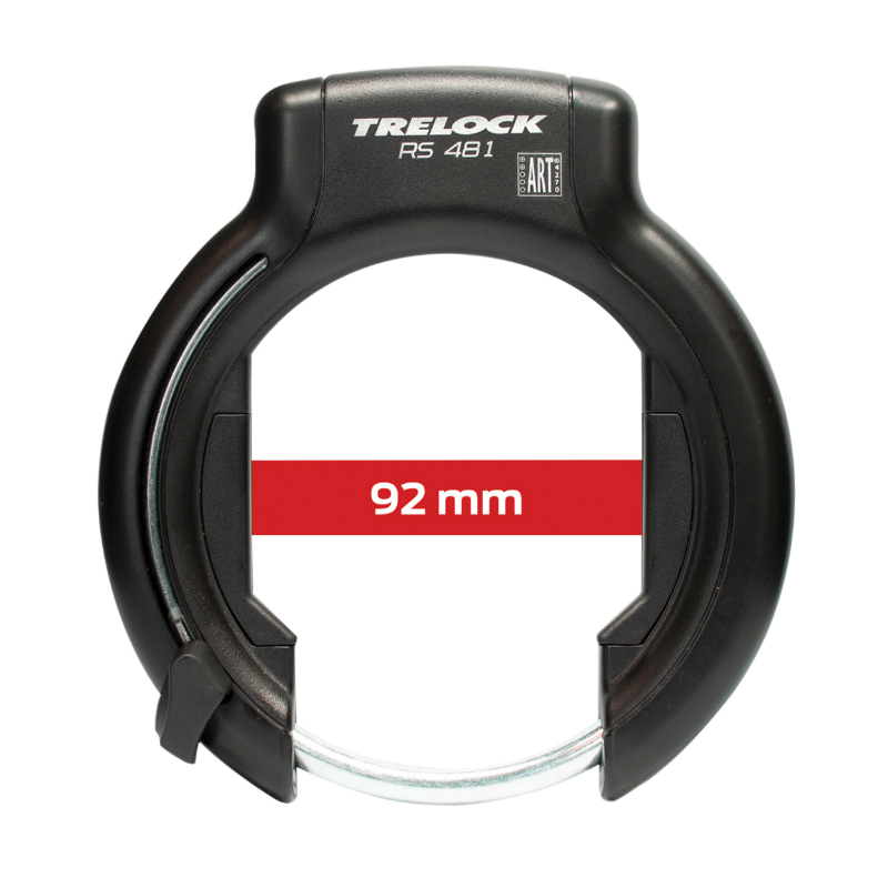 Antivol vélo fer à cheval Trelock RS481 noir avec fixation (cadre 106-112 mm, écart pneu 92 mm) - vue 3