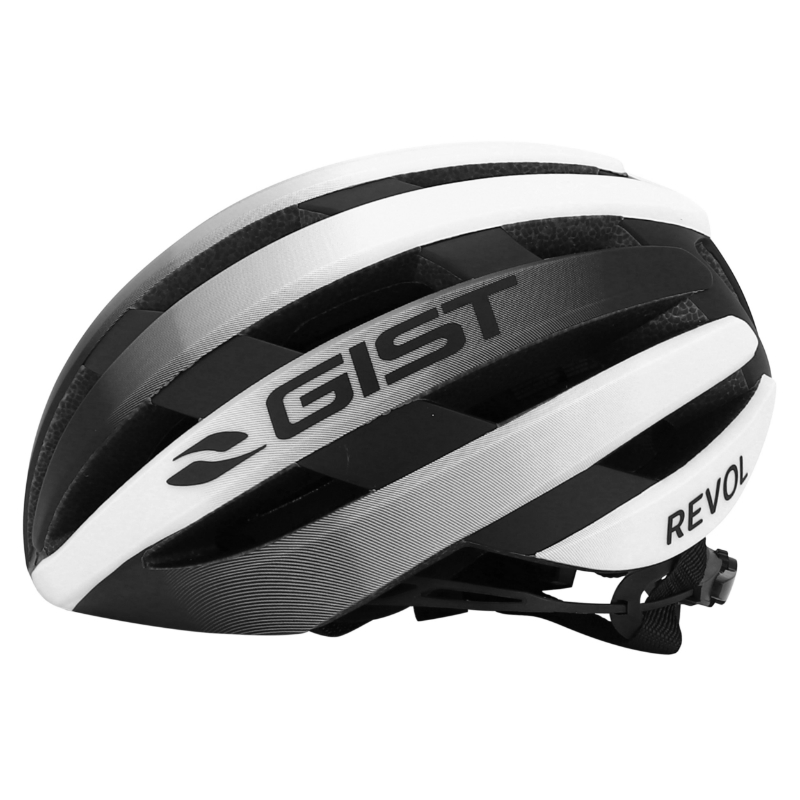 Casque vélo route Gist Revol blanc-noir femme junior taille 52-55 - vue 4